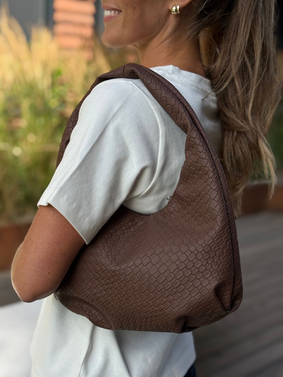 JENNI VESKE FLETTET - BROWN FUDGE