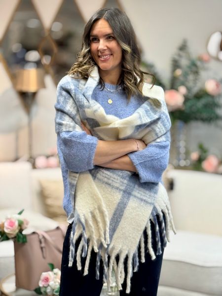 Hovedbilde MIMI SKJERF - CREME/JEANSBLÅ