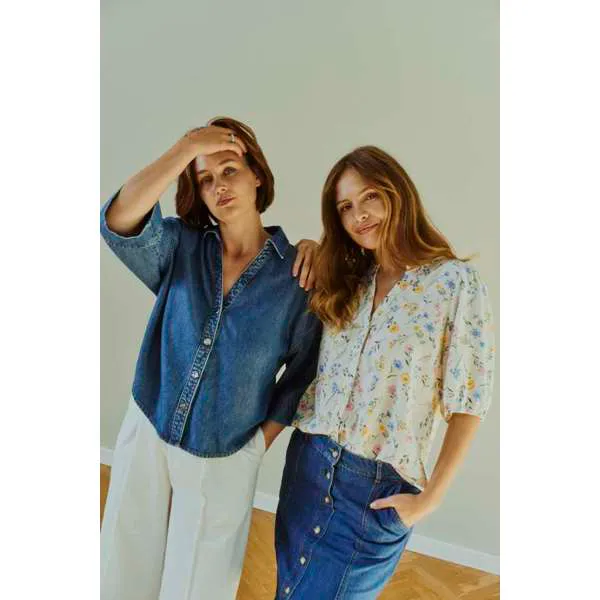 Hovedbilde MOLLI BLUSE FLOWERS - OFFWHITE/GUL