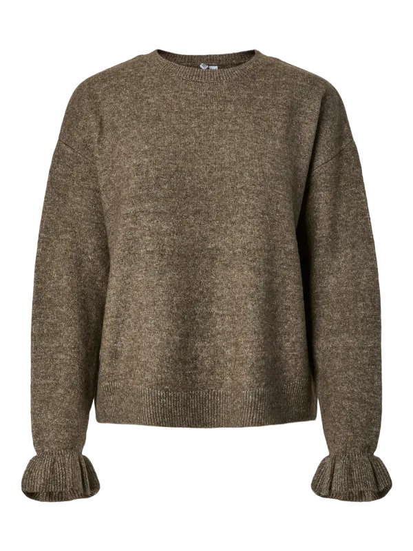 SALLY KNIT GENSER M/FRILL - MULVARP