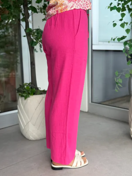 Hovedbilde LAVA LIN/VISCOSE BUKSE ANKEL - FUCHSIA 