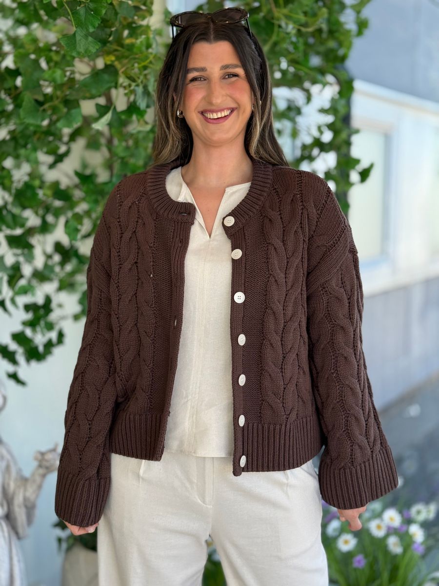 SVEA THEA CABEL CARDIGAN - BRUN