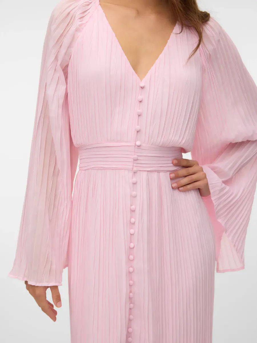 DORA PLISSE MAXI KJOLE - ROSA