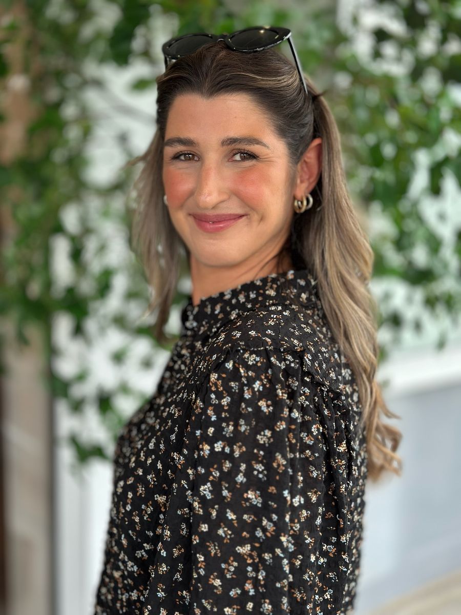 NOELLE BLUSE  - SORT / COGNAC