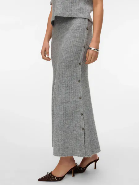 Hovedbilde SALLY SKJØRT M/KNAPPER  - GRÅ MELERT