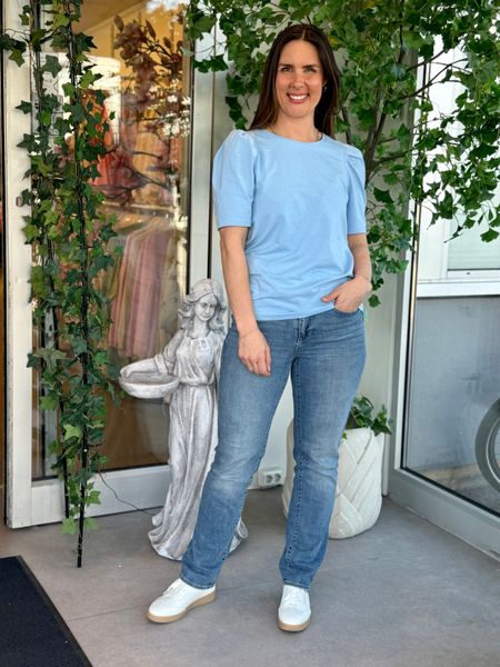 Hovedbilde FENJA T-SHIRT M/PUFFERM - HIMMELBLÅ