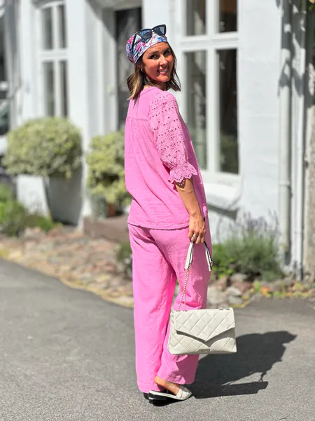 Hovedbilde LALUNA LIN/VISCOSE BLUSE - ROSA