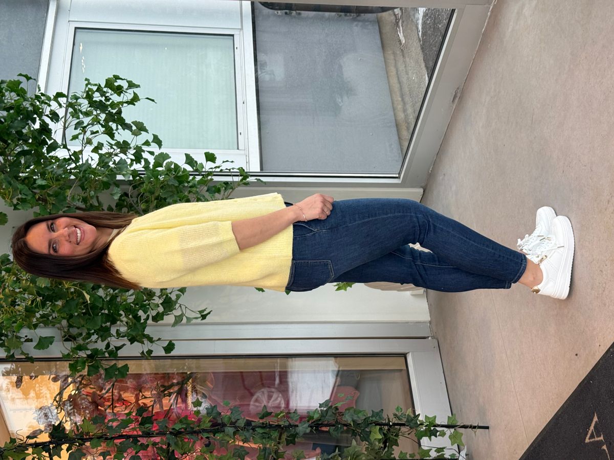 LORY CARDIGAN 2/4 ERM - LYS GUL MELERT