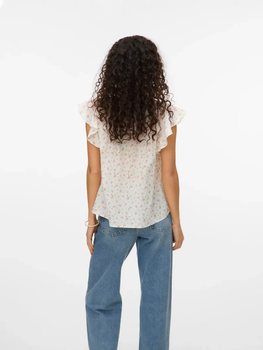 TRINE BLUSE / TOPP - ROSA BLOMSTER