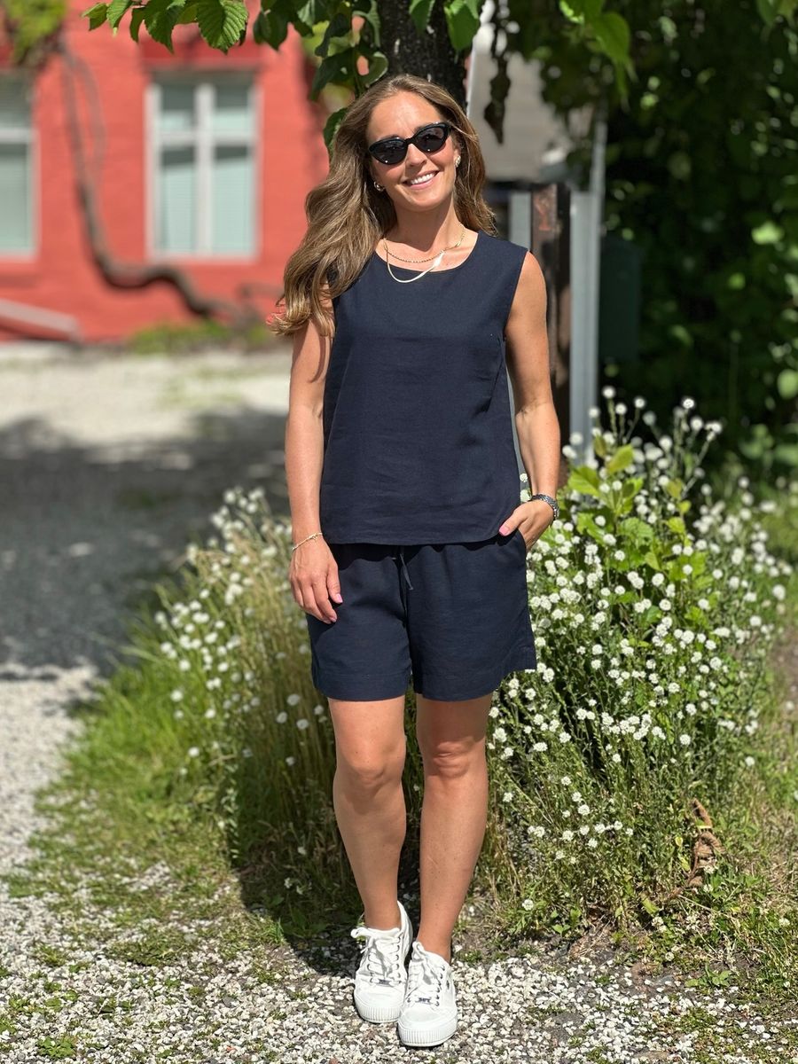 LAVA LIN/VISCOSE SHORTS - NAVY