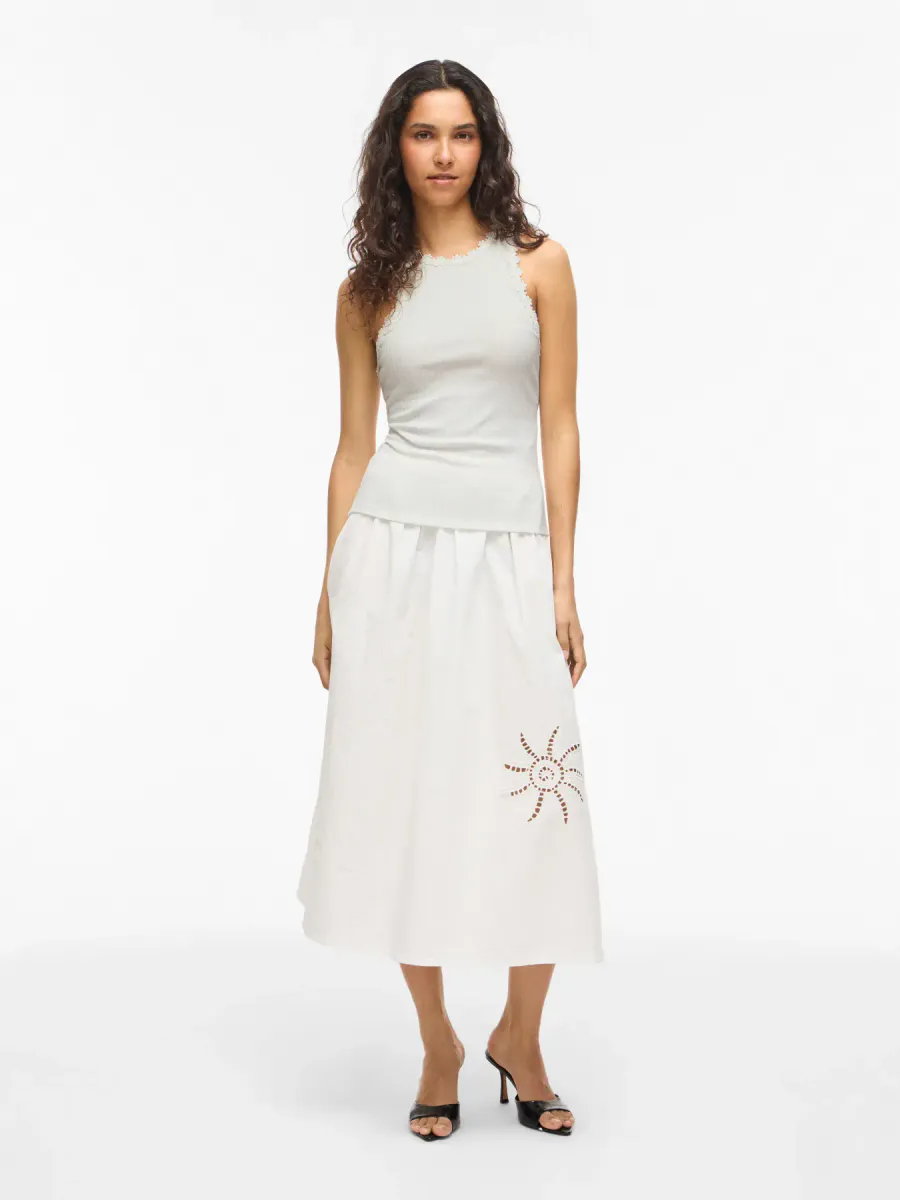 BABIA FLOWER TOPP - HVIT