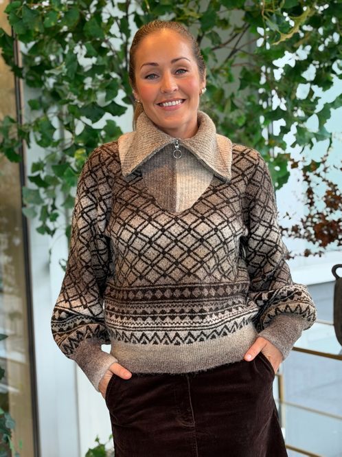 Hovedbilde AURA HALF ZIP GENSER - BRUN / CAMEL 