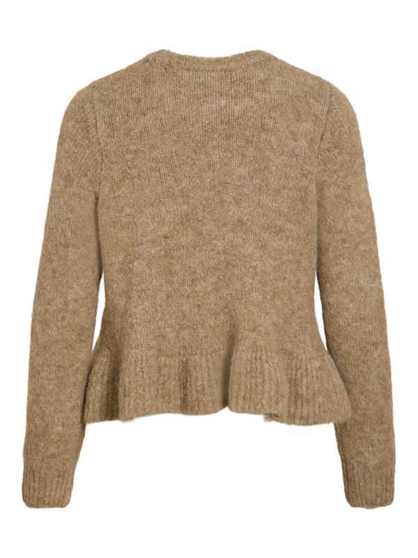 BOWS KNIT GENSER M/VOLANG - CAMEL MELERT