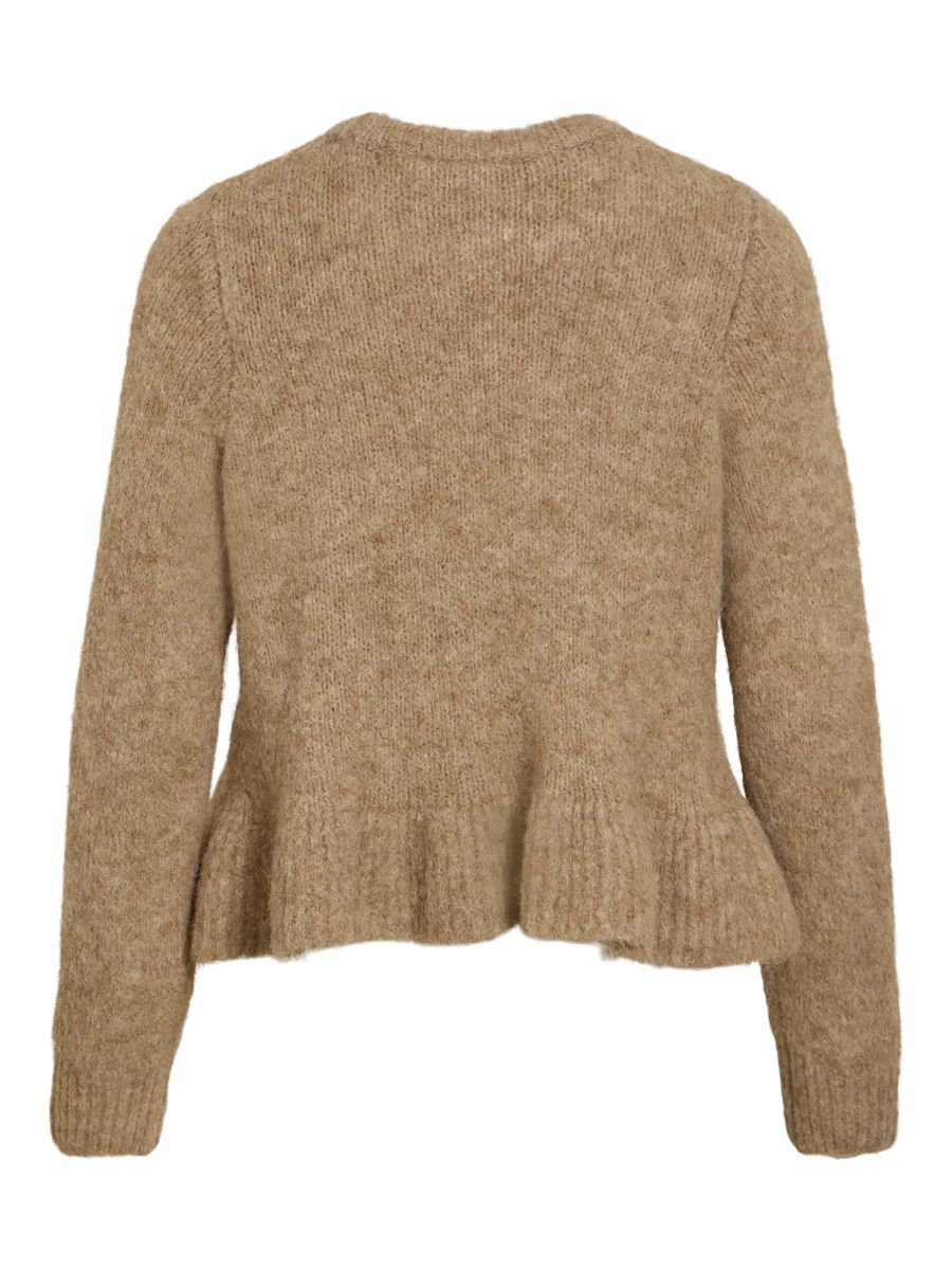 BOWS KNIT GENSER M/VOLANG - CAMEL MELERT