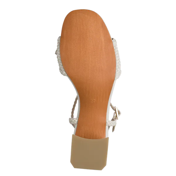 Hovedbilde SANDALETT FLETTET M/ HÆL - CREAM