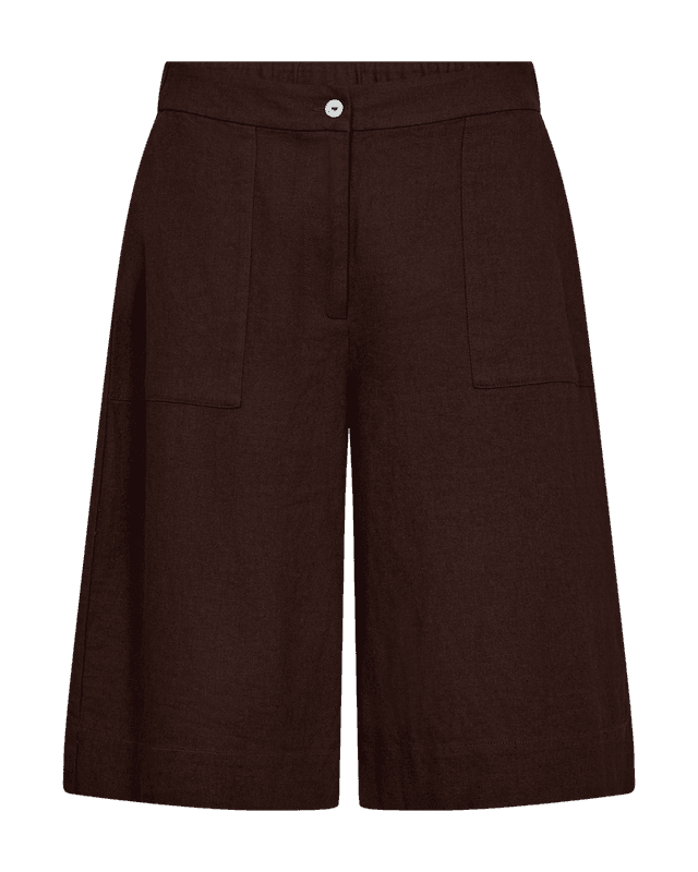 LAVA LIN/VISCOSE CULOTTE SHORTS - BRUN