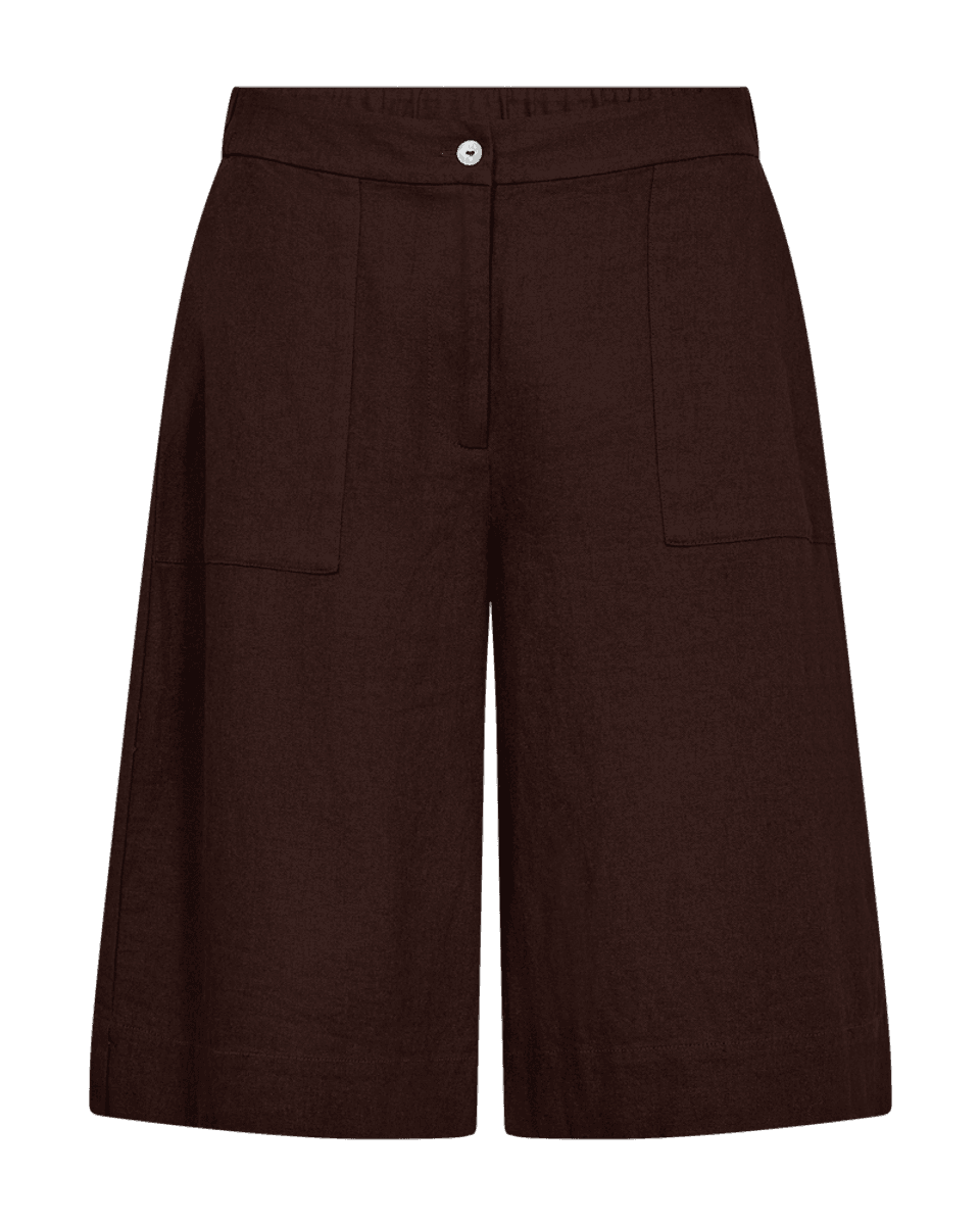 LAVA LIN/VISCOSE CULOTTE SHORTS - BRUN
