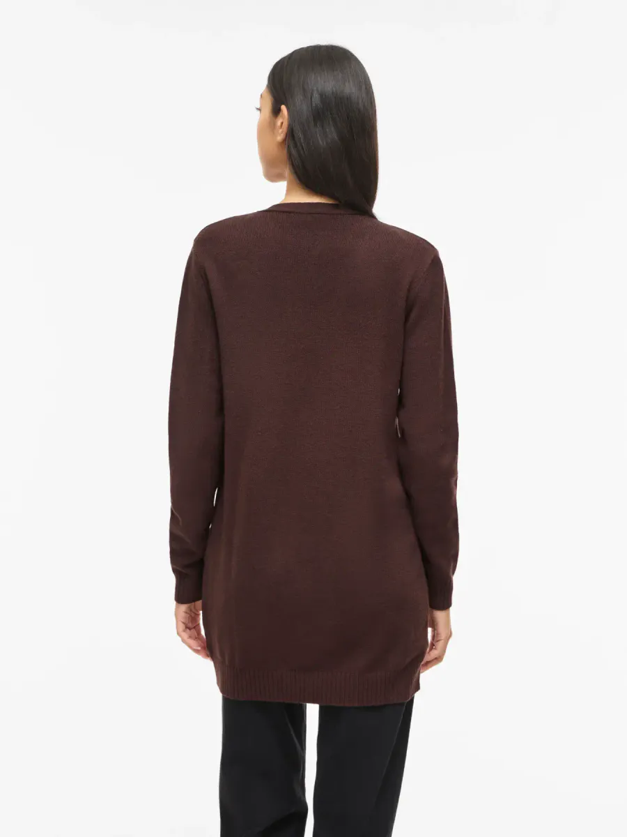VIRIL CARDIGAN LANG - BRUN