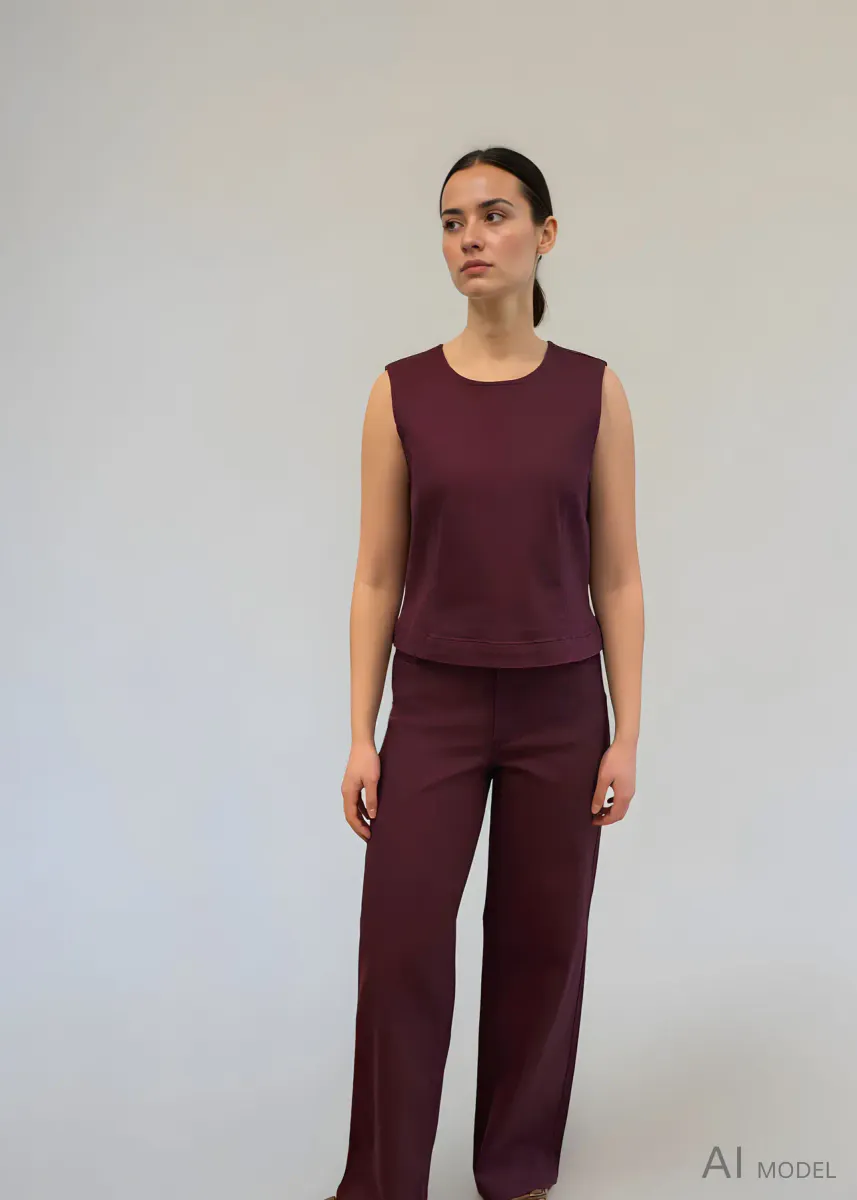 CHIA SOLID JEANS - PLOMME