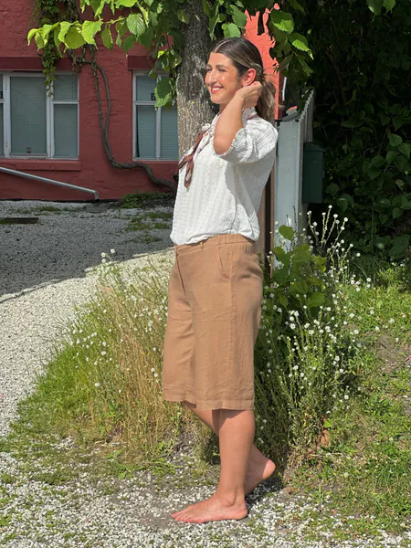 Hovedbilde LAVA LIN/VISCOSE BERMUDA SHORTS - DUSTY COGNAC