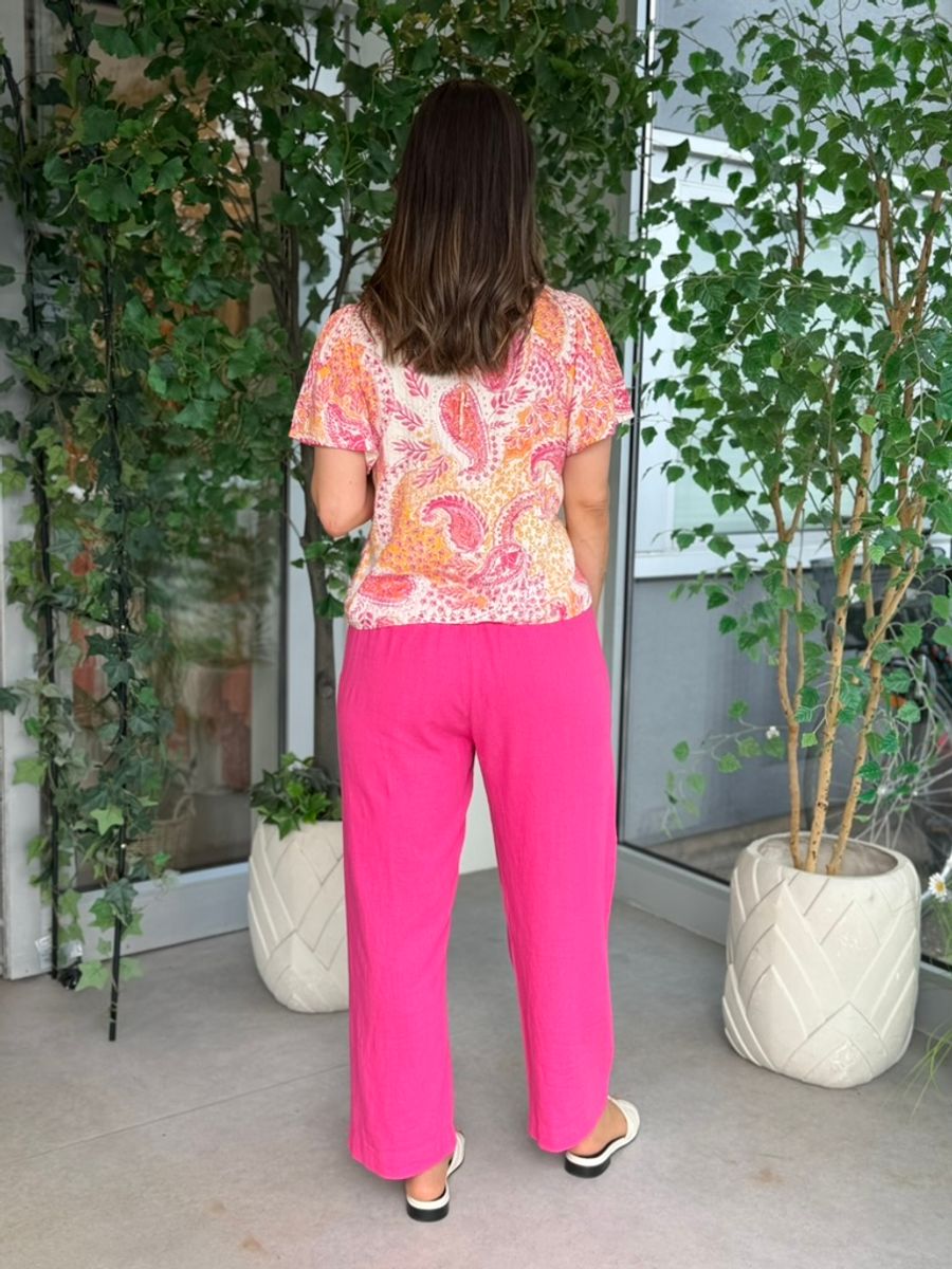 NINA TOPP PAISLEY - ROSA/ORANGE