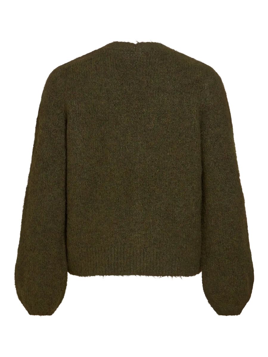 MARLEY V-HALS CARDIGAN - MØRK GRØNN