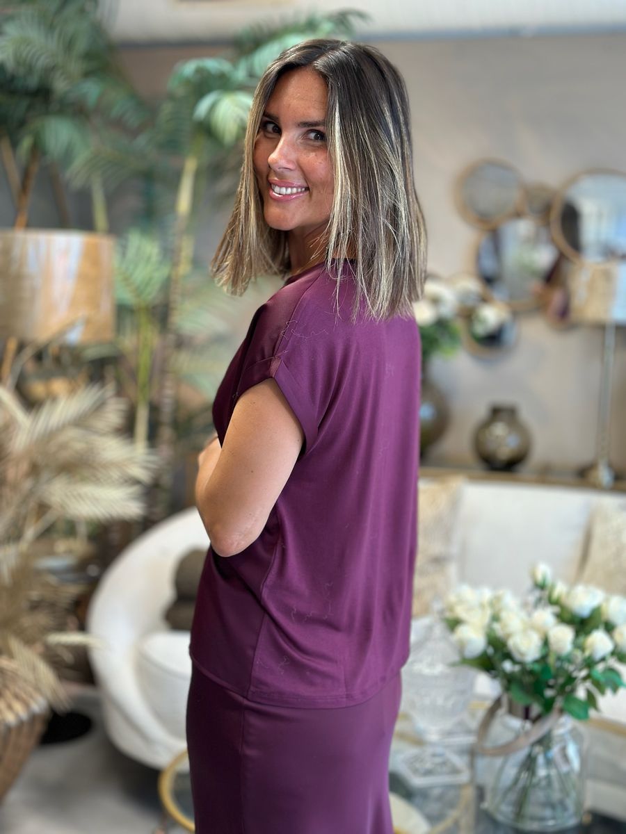 ELLETTE TOPP KORT ERM - PLOMME