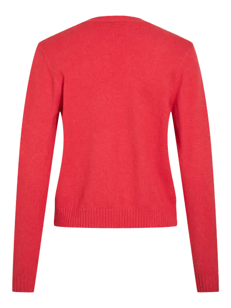 Hovedbilde VIRIL KORT CARDIGAN - BRINGEBÆRRØD