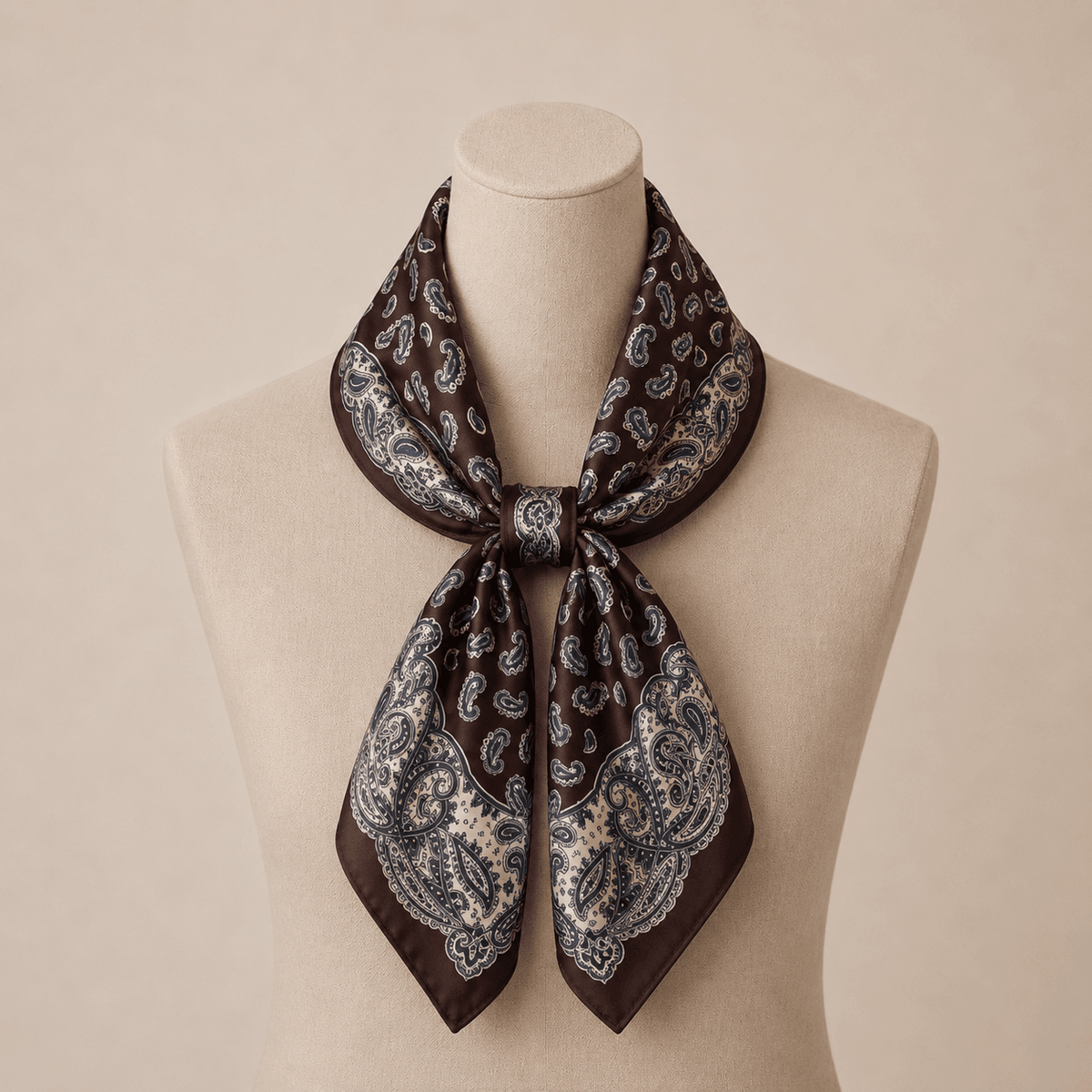 SKJERF SILKELOOK PAISLEY - BRUN / BIRCH