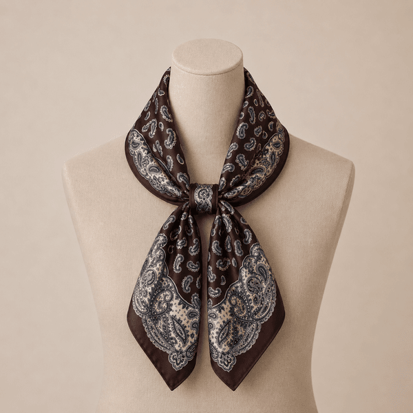 Hovedbilde SKJERF SILKELOOK PAISLEY - BRUN / BIRCH