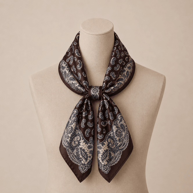 Hovedbilde SKJERF SILKELOOK PAISLEY - BRUN / BIRCH