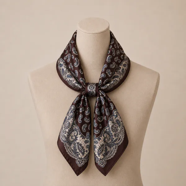 Hovedbilde SKJERF SILKELOOK PAISLEY - BRUN / BIRCH