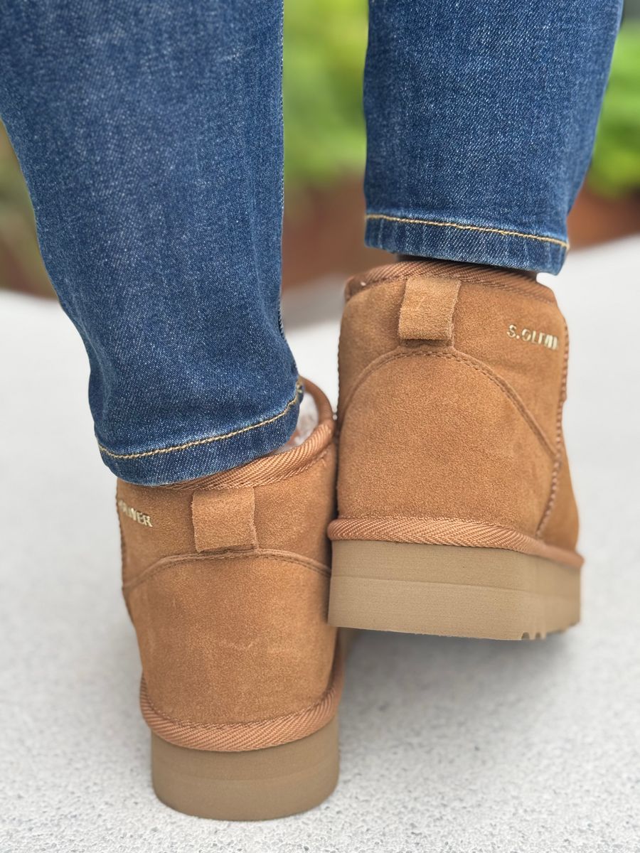 PLATFORM BOOTS - COGNAC