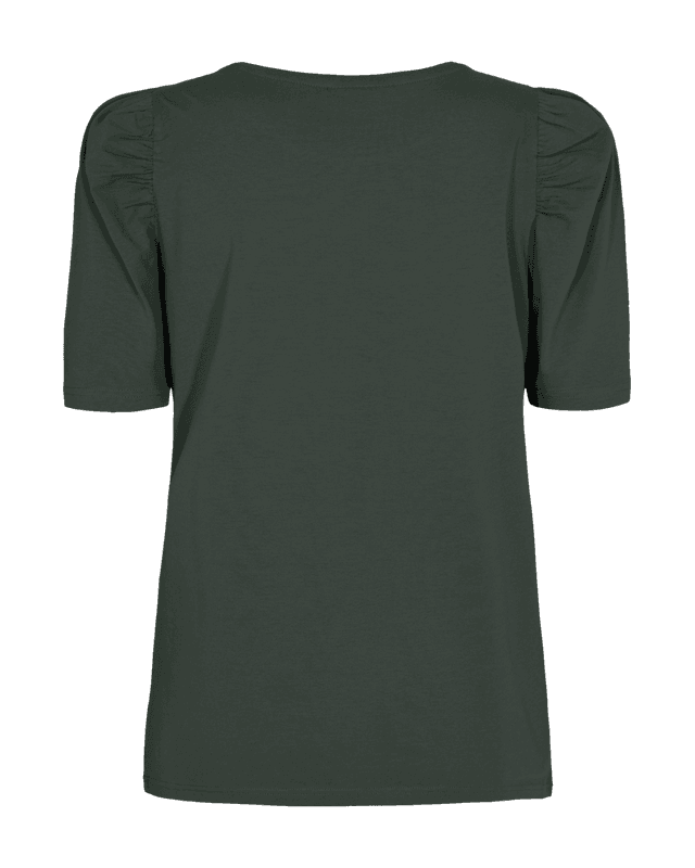 FENJA T-SHIRT M/PUFFERM - MØRK GRØNN
