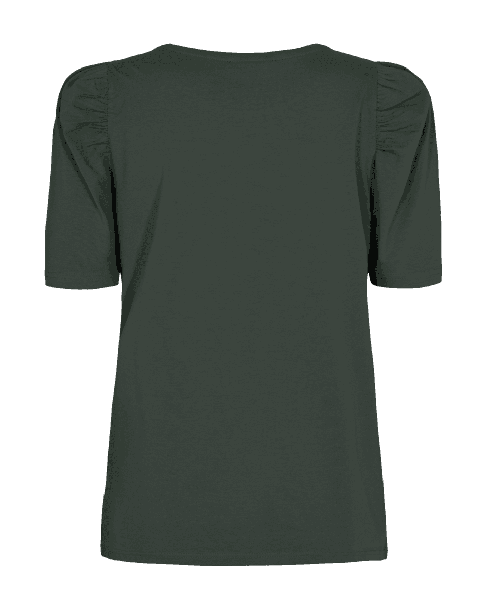 FENJA T-SHIRT M/PUFFERM - MØRK GRØNN