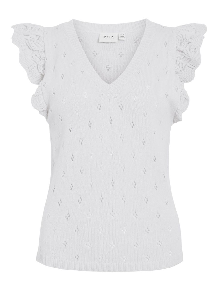 MARLEA STRIKKET TOPP - OFFWHITE 