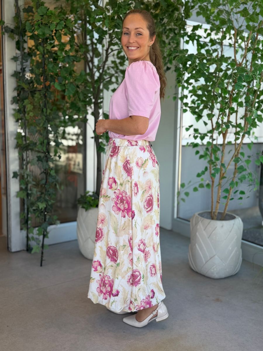 MAISE SKJØRT - ROSA BLOMSTER
