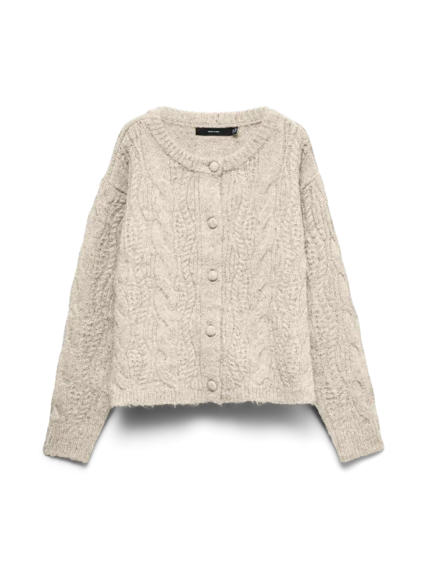 INGRID CARDIGAN KABELSTRIKK - SAND