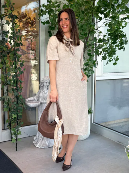 Hovedbilde LAVA KJOLE V-HALS - SAND MELERT