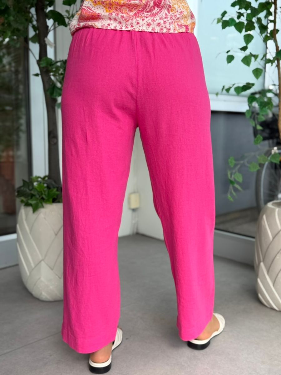 LAVA LIN/VISCOSE BUKSE ANKEL - FUCHSIA 