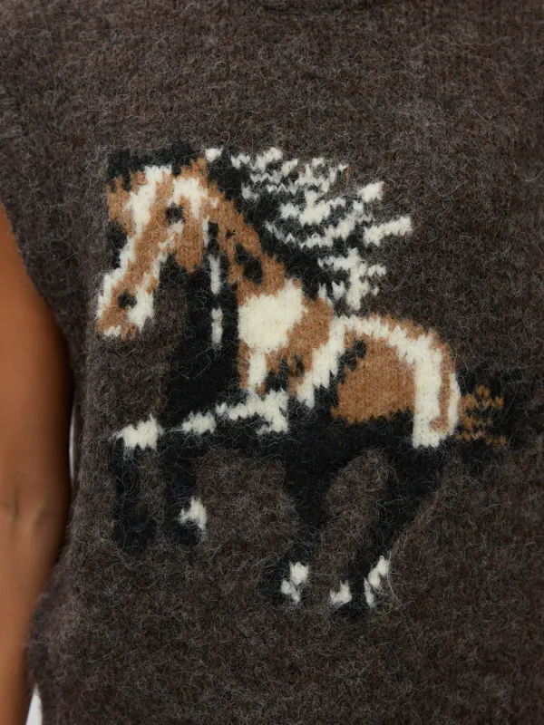 ARIANNA VEST M/HEST - BRUNMELERT