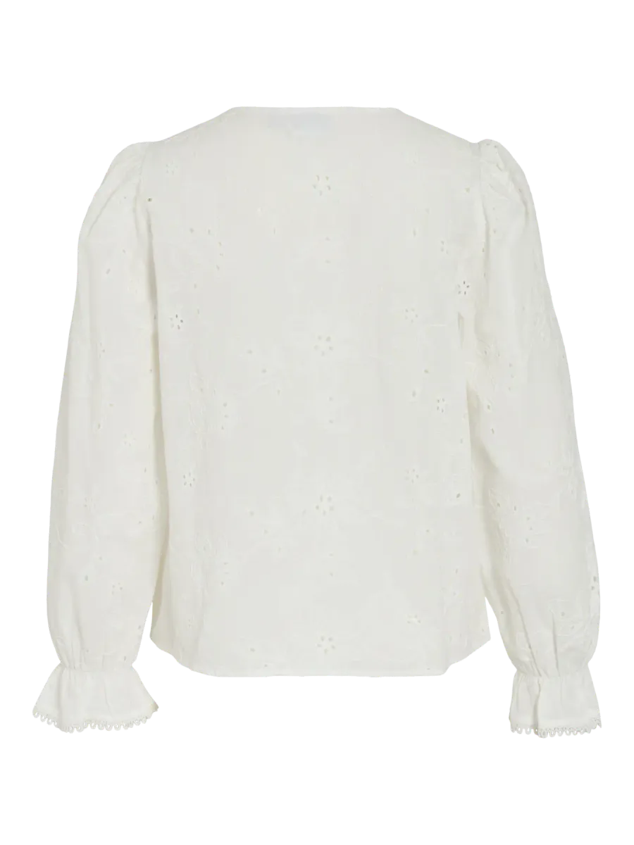 JEA EMBRO BLUSE - OFFWHITE