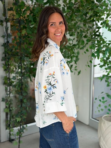 Hovedbilde LAVISCO SKJORTE - BLÅ BLOMSTER