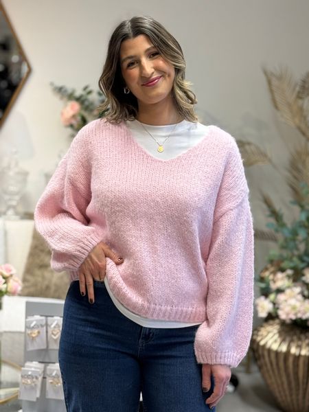 Hovedbilde MAYBE STRIKKET GENSER - ROSA