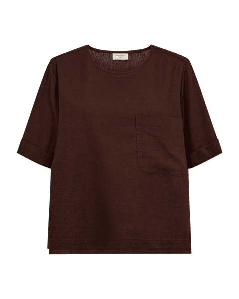 Hovedbilde LAVA LIN/VISCOSE TOPP M/LOMME - BRUN