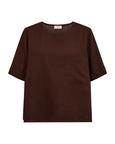 Hovedbilde LAVA LIN/VISCOSE TOPP M/LOMME - BRUN