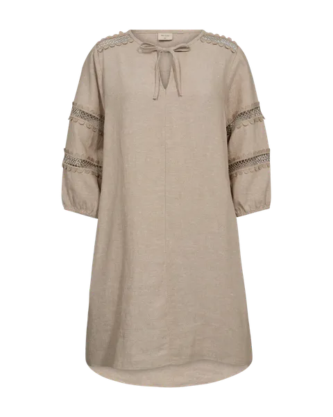 Hovedbilde LALUNA LIN/VISCOSE KJOLE M/EMBRO - SAND