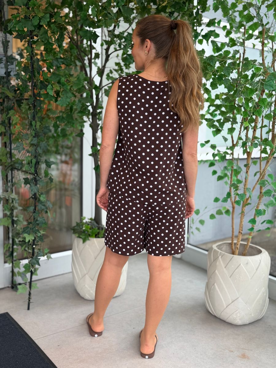 LAVISCO TOPP M/DOTS - BRUN/HVIT