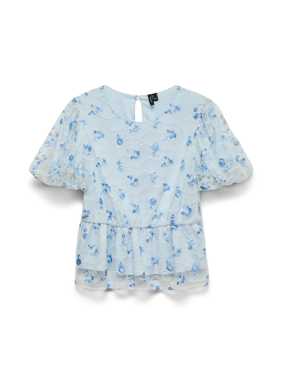 MILLA BLUSE TOPP - LYSBLÅ