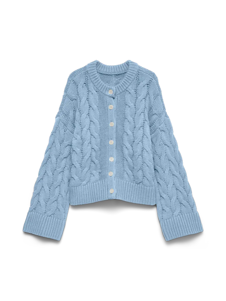 SVEA THEA CABEL CARDIGAN - LYSBLÅ